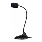 SPACER Microfon de Birou SPACER SP-MIC100, Cu suport tip picior, Jack 3.5mm, Negru - IT-Fashion.ro