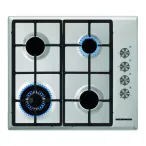 HEINNER Plita incorporabila HEINNER HBH-S584WI-IX, 4 arzatoare pe gaz, Aprindere electrica, Gratar fonta, Wok, Inox - IT-Fashion.ro