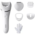 PHILIPS Epilator PHILIPS Seria 8000 BRE715/00, 32 de pensete, 2 viteze, Umed si uscat, Alb - IT-Fashion.ro