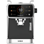 Samus Espressor cafea, Samus Impression 20, cafea macinata, 20 bar, 1350 W, capacitate 1.5 litri, 5 bauturi presetate, afisaj digital tactil, afisare temperatura apa, negru + argintiu - IT-Fashion.ro
