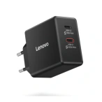 Lenovo Incarcator retea LENOVO Dual GAN 40AW065BEU, USB-C, 65W, Negru + Cablu USB-C inclus de 1.5m - IT-Fashion.ro
