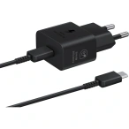 SAMSUNG Incarcator retea SAMSUNG EP-T2510XBEGEU, 1xUSB-C Power Delivery 25W, Cablu inclus 1m, Black - IT-Fashion.ro