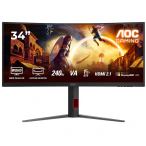 AOC Monitor Gaming Curbat LED AOC CU34G4Z, 34" UWQHD, 240 Hz, 0.3 ms, Black - IT-Fashion.ro