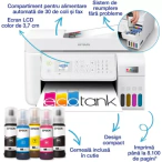 Multifuncționala Inkjet CISS Epson EcoTank L5316 C11CJ65413, Color, A4, LAN, USB și Wi-Fi, Alb
