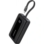 Anker Baterie externa ANKER Zolo A1689H11, 20000 mAh, 1x USB, 1x USB-C, 30 W, Display, Cablu USB-C integrat, Black - IT-Fashion.ro