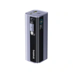 Baseus Baterie externa BASEUS EnerGeek GR11, 10000 mAh, 1x USB, 2x USB-C, 100 W, Display, Cablu USB-C integrat, Gray - IT-Fashion.ro