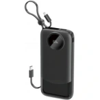Dudao PowerBank DUDAO K13, 10000 mAh, 22.5W, 1x USB-C, 1 x USB-A, Cablu USB-C si Lightning integrat, Black - IT-Fashion.ro