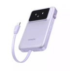 UGREEN PowerBank UGREEN PB511, 10000mAh, 30W, 1 x USB-A, 1 x USB-C, Purple - IT-Fashion.ro