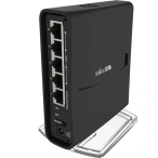 Mikrotik Router WiFi MIKROTIK hAP ac2 tower RBD52G-5HacD2HnD-TC, Dual Band, 5x RJ45 1000Mb/s, 1x USB, suport RouterOS, Black - IT-Fashion.ro