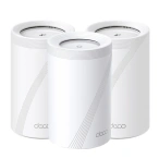 TP-LINK Sistem Mesh Wi-Fi TP-LINK Deco BE65(3-pack), BE9300, Tri-Band, Wi-Fi 7, MLO, HomeShield, 4 porturi 2.5G, White - IT-Fashion.ro